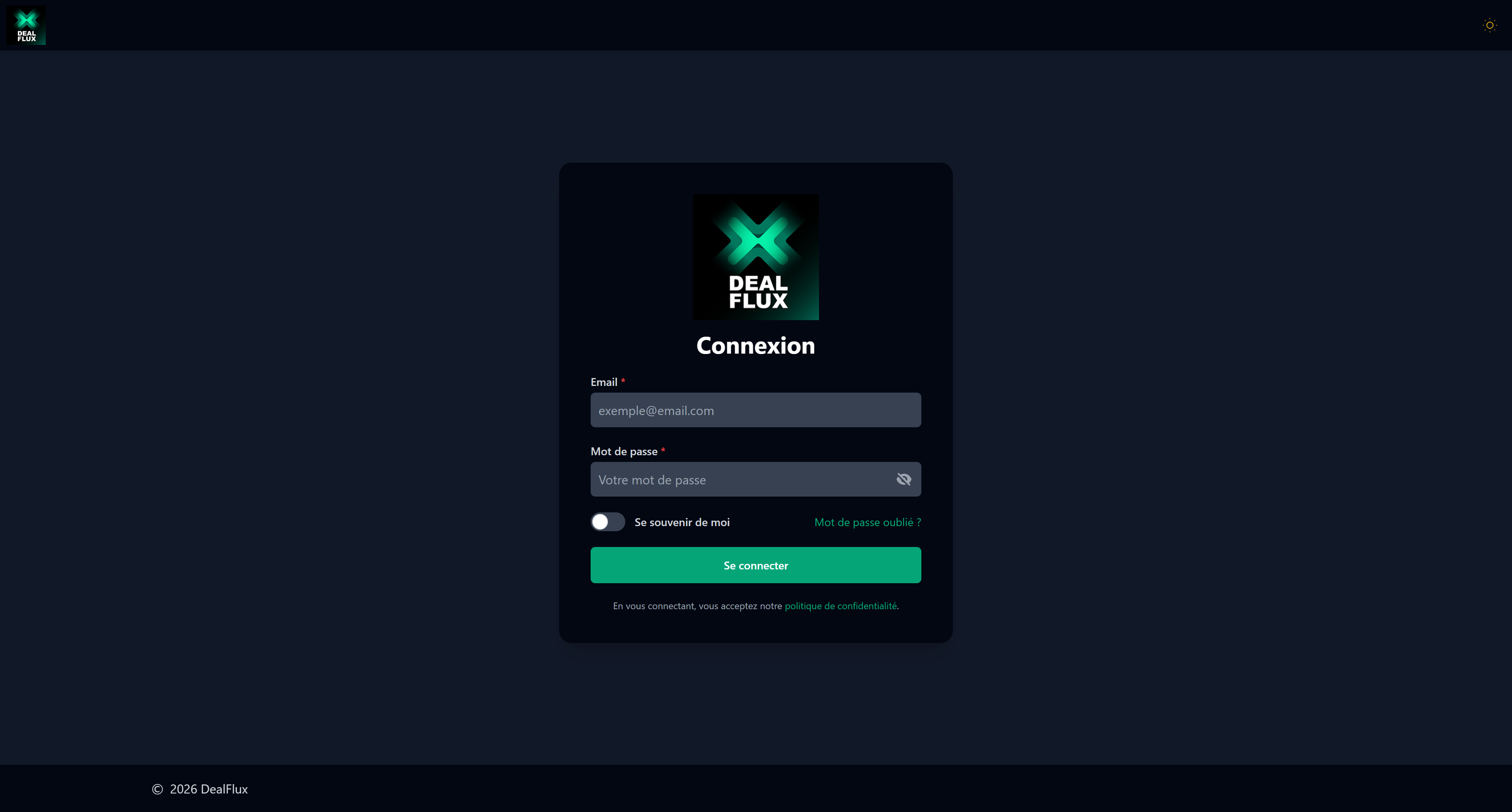Connexion DEAL FLUX