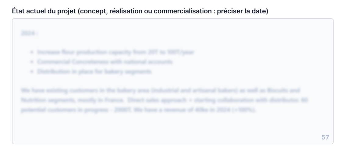 État actuel du projet État actuel du projet